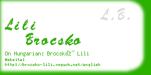 lili brocsko business card